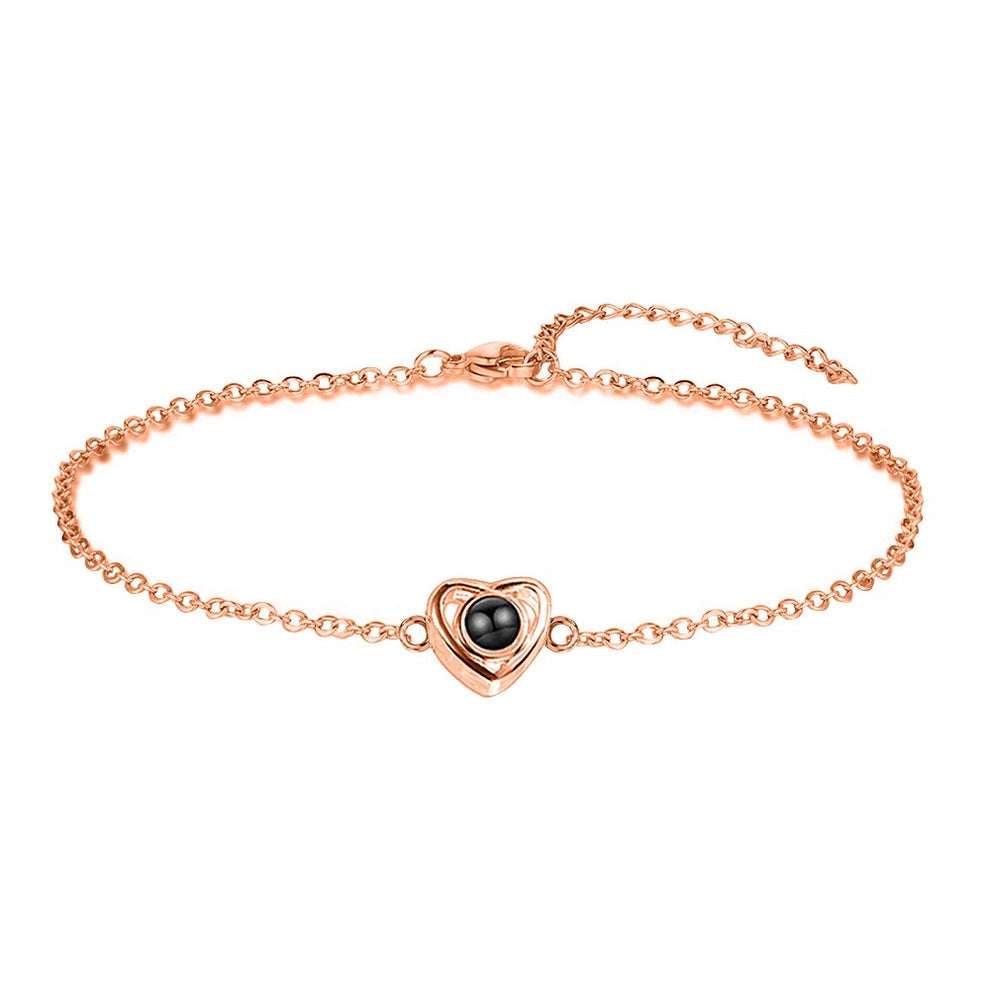 O-Chain Heart Photo Projection Bracelet