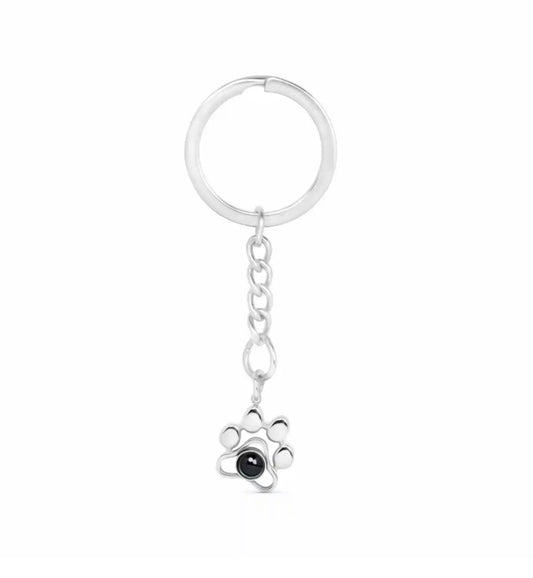 Personalised Paw Print Photo Projection Keychain